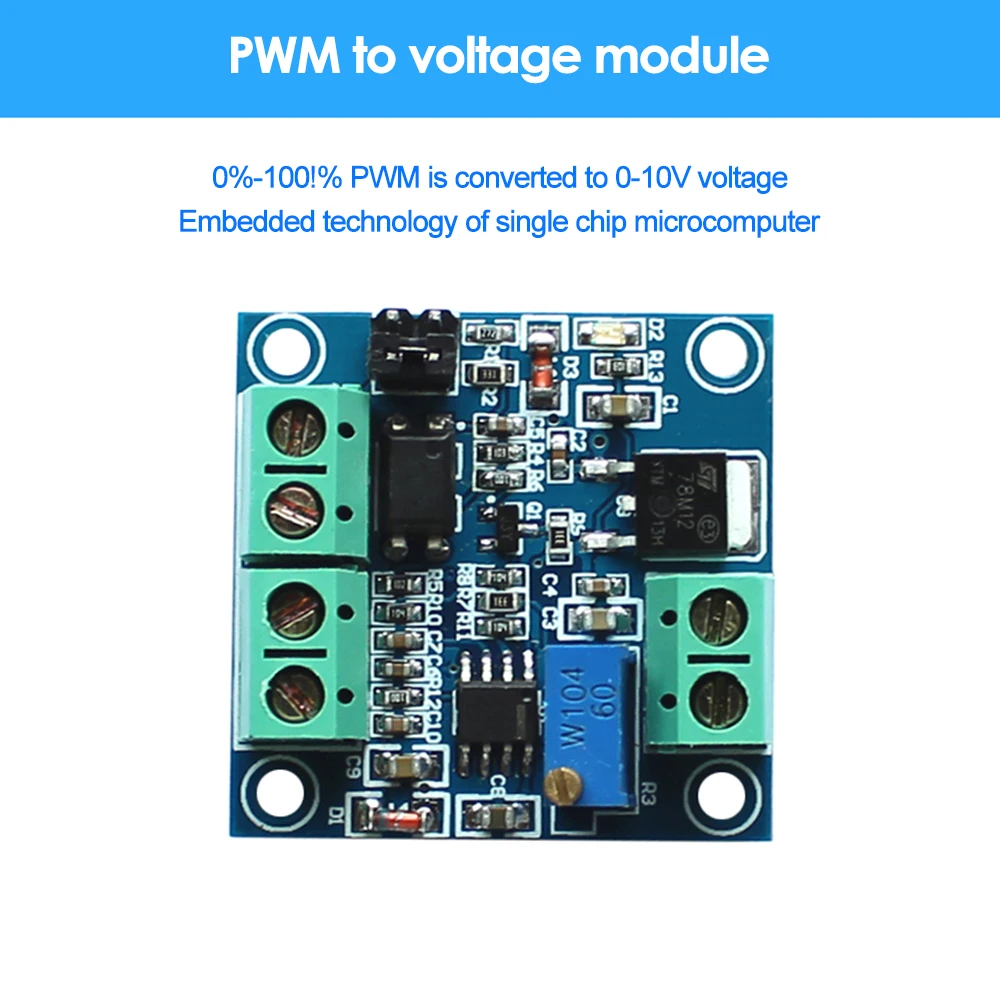 

PWM To Voltage Module 0%-100% PWM Conversion To 0-10V Voltage