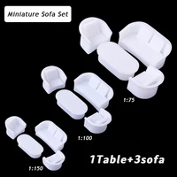 1set 1:75 1:100 1:150 Miniature Sofa Set Model ABS Unpainted Toys Indoor Architecture Building Layout for Diorama 1