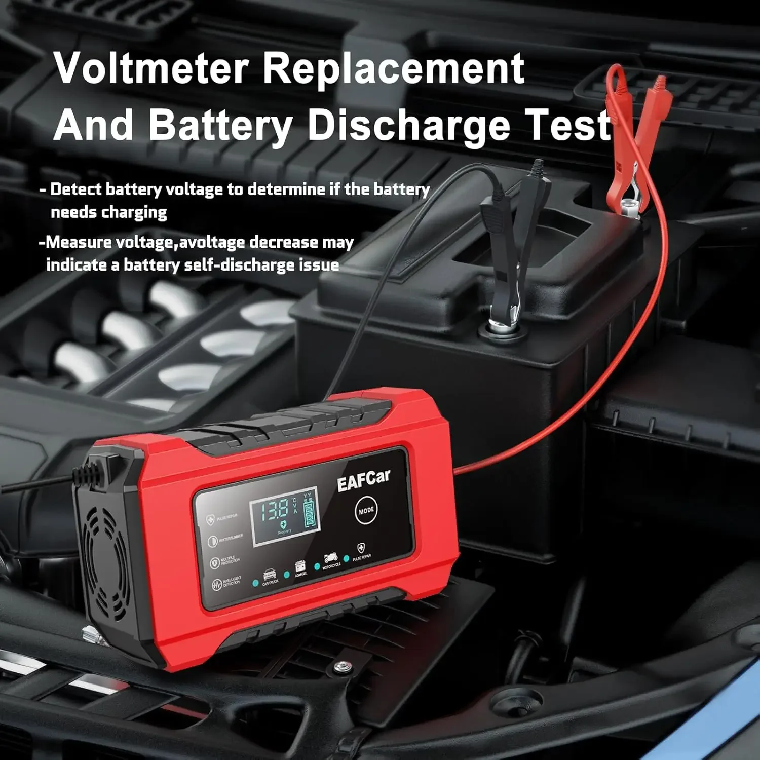 Smart Fully Automatic 12V 6A Car Battery Charger
