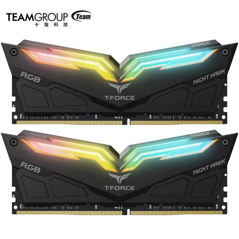 

TEAMGROUP T-Force Night Hawk RGB 3200MHz 16GB Kit (2x8GB) CL16 DDR4 SDRAM (PC4-25600) Desktop Memory Module Ram - Black