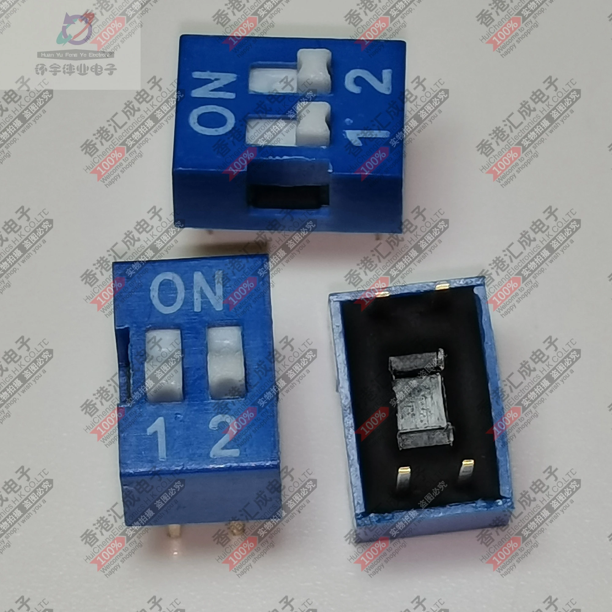 

DIP switch DS-02 blue 2 bit 2.54MM spacing 2P code switch flush switch New original
