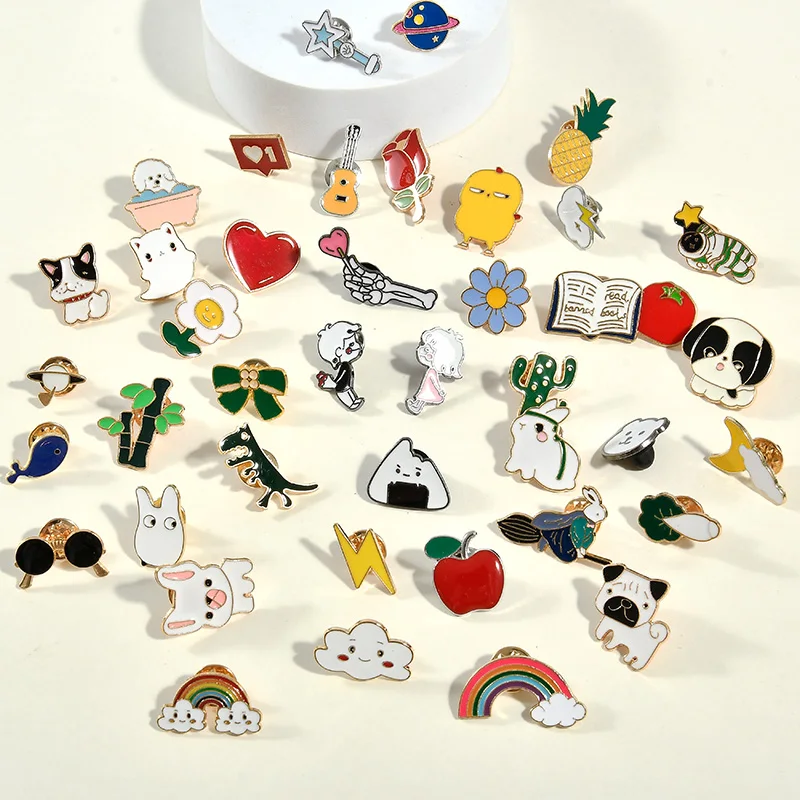 10-100PCS Enamel Badges Diversity Random Badges Personalized Metal Pins For Backpack Clothes Bag Hat Decor Jewelry Accessories