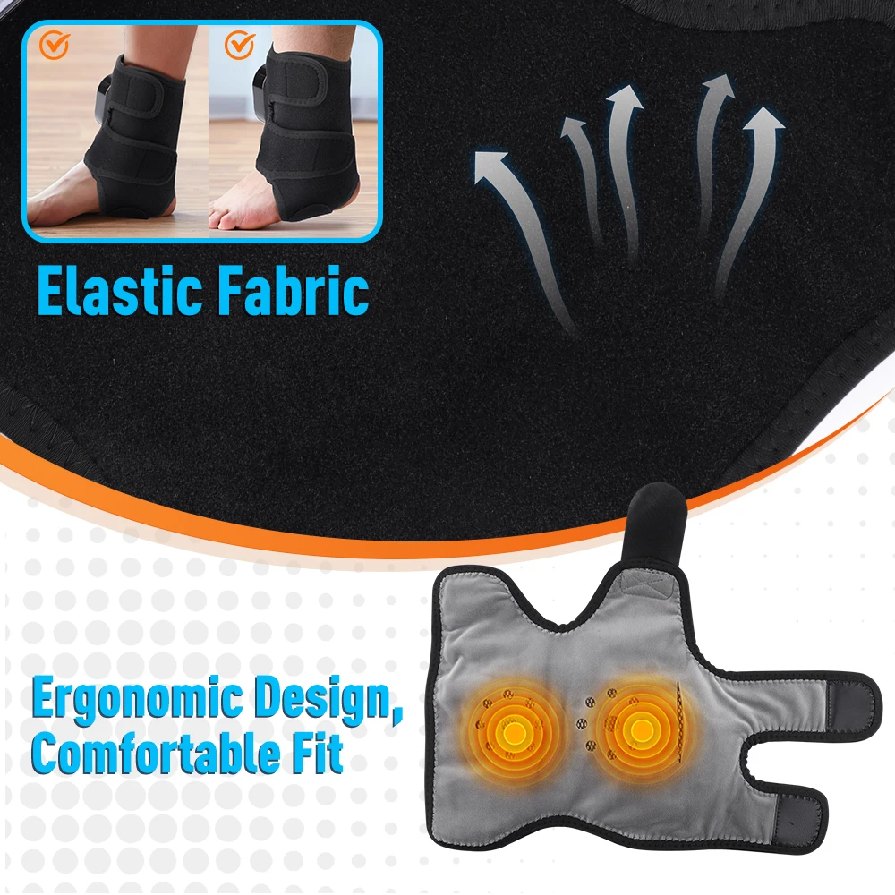 Rechargeable Dual Motor Foot Massager with Heat And Vibration Adjustable Strap 3 Speed Levels for Left/Right Foot