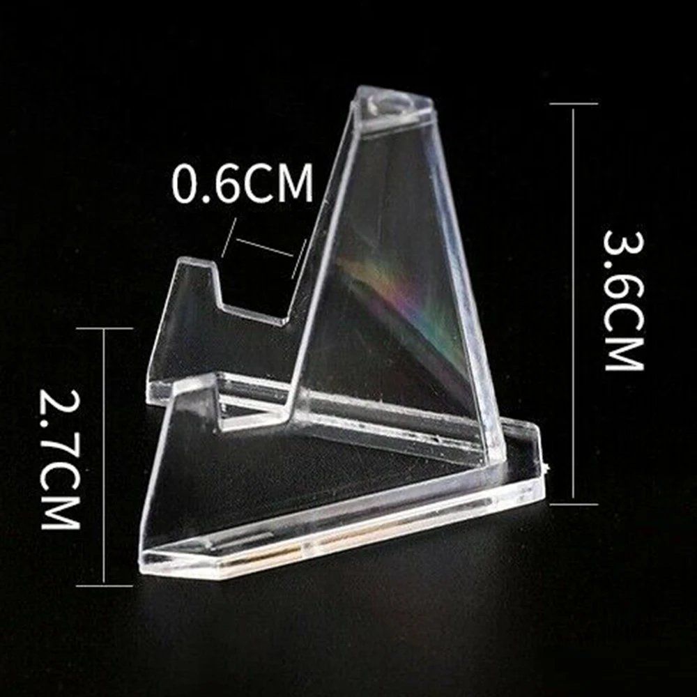 

20 Pcs Plastic Coin Display Stand 3.6x2.7cm Clear Round Square Case Capsules Holder Easel Commemorative Challenge Coin Support
