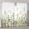 2 Pcs Fresh Green Leaf Curtains Natural Plant Print Living Room Bedroom Window Decoration Spring Summer Curtains 1
