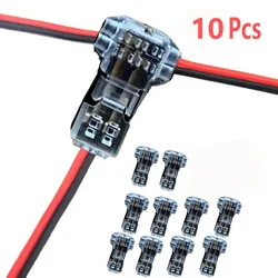 Premium Wire Splicing Connectors - Secure T - Type 2 - Pin Junction, Low - Voltage Solid Connection (10/20 Pack) - T Type 2 Pins (10Pcs)