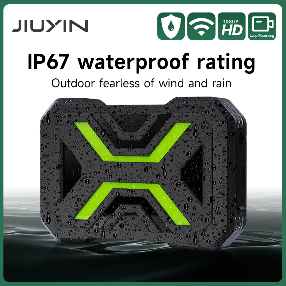 JIUYIN Motorcycle Dash Cam - Dual 1080P Action Camera with WiFi Smart Connect, Waterproof Front & Rearview Recording