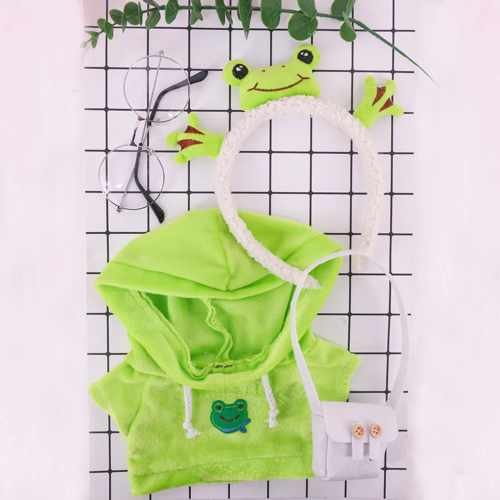 4Pcs Kawaii Duck Clothes 30Cm Lalafanfan Duck Toy Doll Accessories Band Hood Backpack Glasses Sweater Girl Gift
