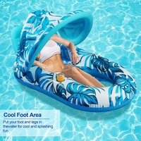 Summer Toys Inflatable Pool Float for Adults with Sunshade Sun Protection Inflatable Lounge Chair Float Bed Water Party Toys 1