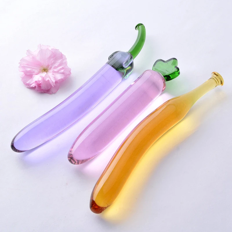 Glass Fruit Vegetable Dildo Realistic Vibrator For Women_voghion.com