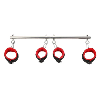 BDSM Bondage Kit Stainless Steel Extendable Spreader Bar Slave Handcuffs Ankle Cuffs Fetish Restraints Set Sex Toys for Couples 5