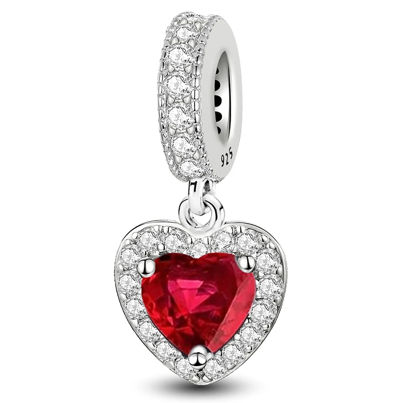 MyGiftHome 925 Sterling Silver Love Heart Charms