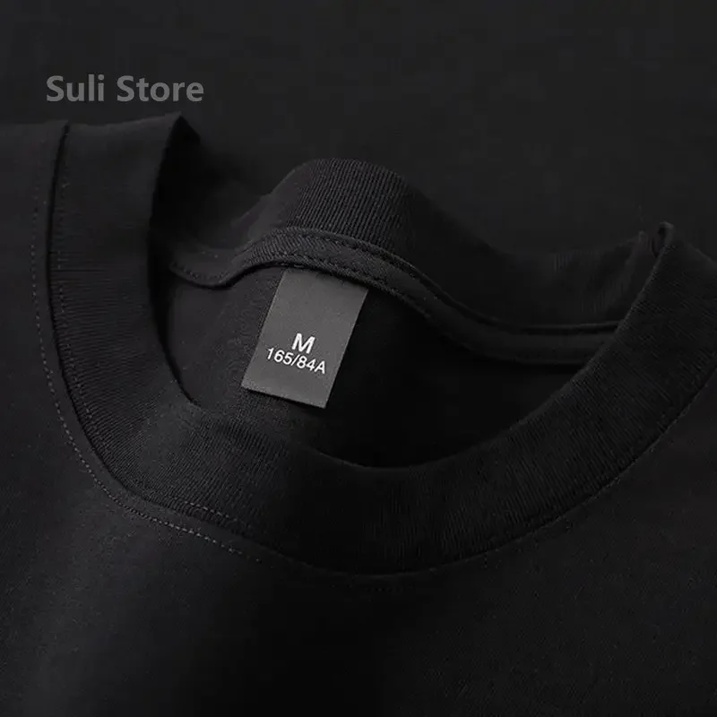 600g Schweres Baumwoll-Kurzarm-T-Shirt für Herrenmode Reine Baumwolle Verdicktes Kurzarm-Halbarm-Shirt – Detail 9