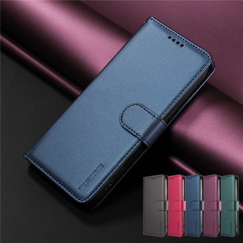 Luxury Anti-Theft Leather Flip Wallet Case with Magnetic Card Slots