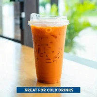 10pcs Plastic Cup With No Straw Mouth Direct Drinking Transparent Disposable Coffee Cup Suitable For Smoothies Cold Drinks Milk 3