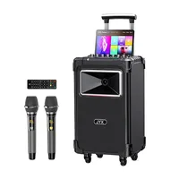 Jyx An20 Karaoke Machine, 10inch (about 25.4cm) Bass Speaker Large Bluetooth Karaoke Speaker with 2 Wireless Microphones, Party Lights, Supports Vocal Cutting, Tws/Bluetooth/Rec/Usb/Tf/Aux