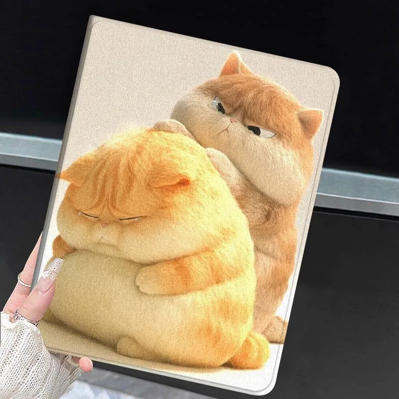 Chubby Orange Cartoon Cats Soft Tablet Case