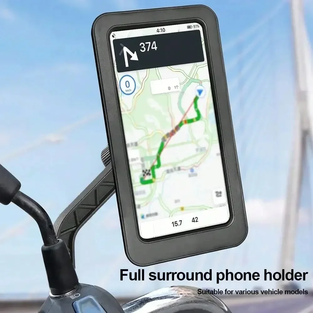 360 °   회전식 오토바이 자전거 폰 홀더 방수 GPS 스탠드 안전 라이딩을 위한 범용 조절식 자전거 핸들바 마운트