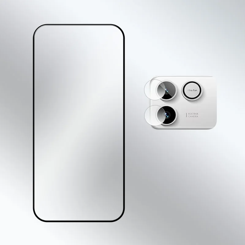 Fingerprint Unlock Screen Protector - 9H Clear Tempered Glass with Soft Fiber Camera Film