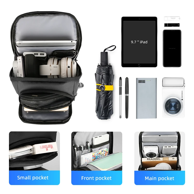 Waterproof Men Sling Bag for 9.7 inch Ipad