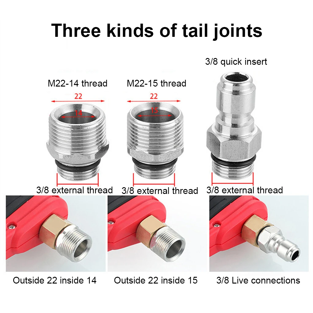 Car Wash Gun Kit High Pressure Washer Metal Water Spray Gun With Non-slip Brass Quick-release Connector Detachable Extension Rod