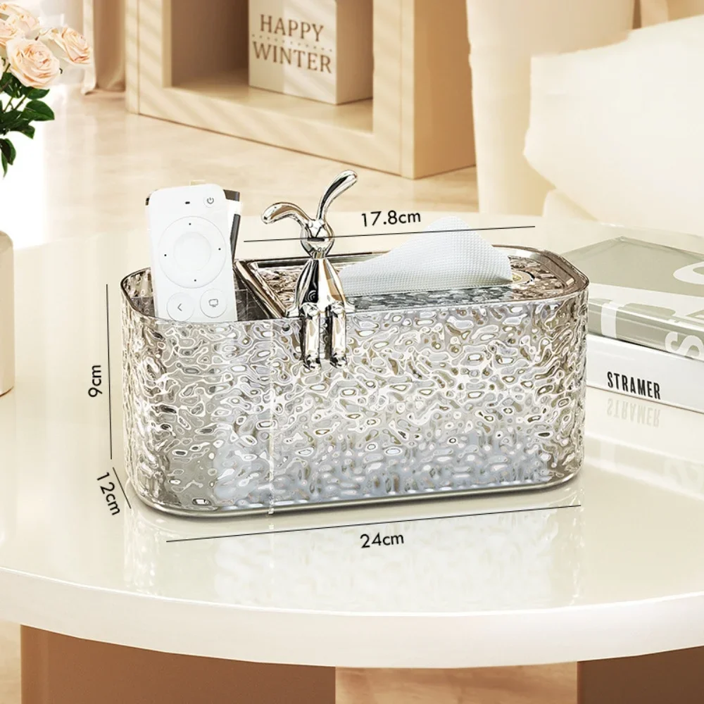 Plating White Grey Tissue Boxes for Bedroom Creative Spring Bathroom Desktop Napkin Holder Rabbit Sundry Storage Paper Organizer 5