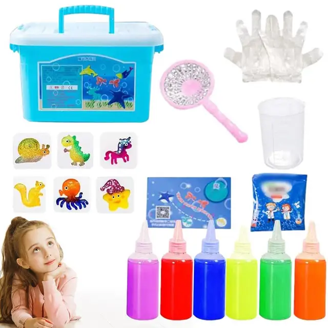 New 3D Magic Water Elf Gel Kit Children Handmade DIY Magic Sea Creatures  Kids Water Sprite Toys For Boys Girls Over 5 Years Olds