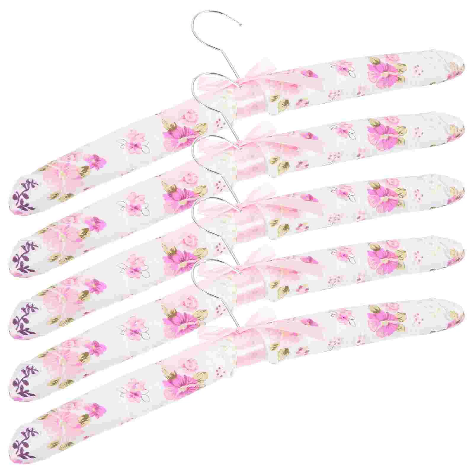 

5 Pcs Clothing Storage Racks Puffy Hangers No Bump Pant Padded Clothes Suit Lingerie Liner Home