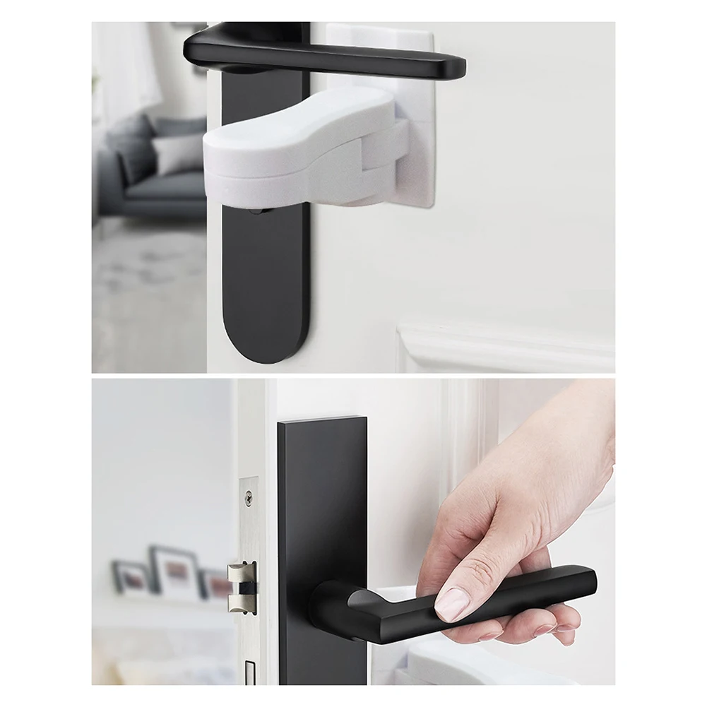Child Safe Door Lock 180 Degree Rotating Door Lever Lock Self Adhesive Window Handle for Window Cabinet