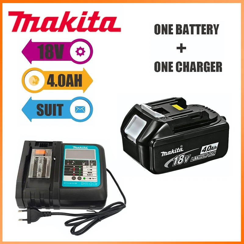 

Original Makita 18V 4.0Ah Rechargeable Power Tools Battery with LED Li-ion Replacement Battery LXT BL1860B BL1860 BL1850