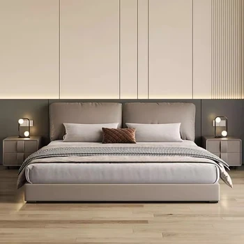 Minimally comfortable double bed Mid century luxury design Modern queen size bed 180x200cm comfortable cama box casal furniture