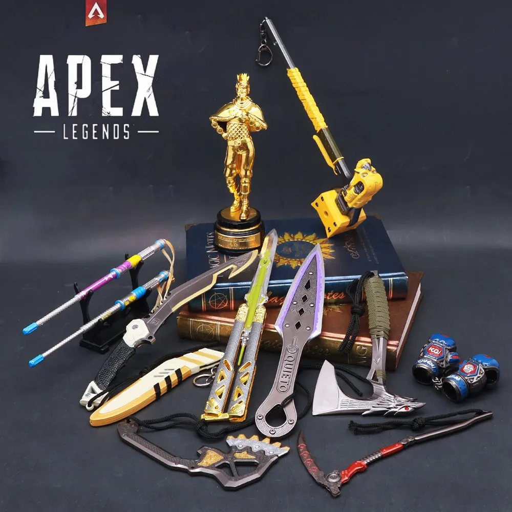 27style Apex Legends Heirloom Octane Butterfly Knife Ash Sword Game Keychain Weapon Model Peripheral Toy For boy Christmas Gift 15cm apex hero games peripherals gibraltar war stick heirloom weapons model full metal craft ornaments gifts collection boy toys