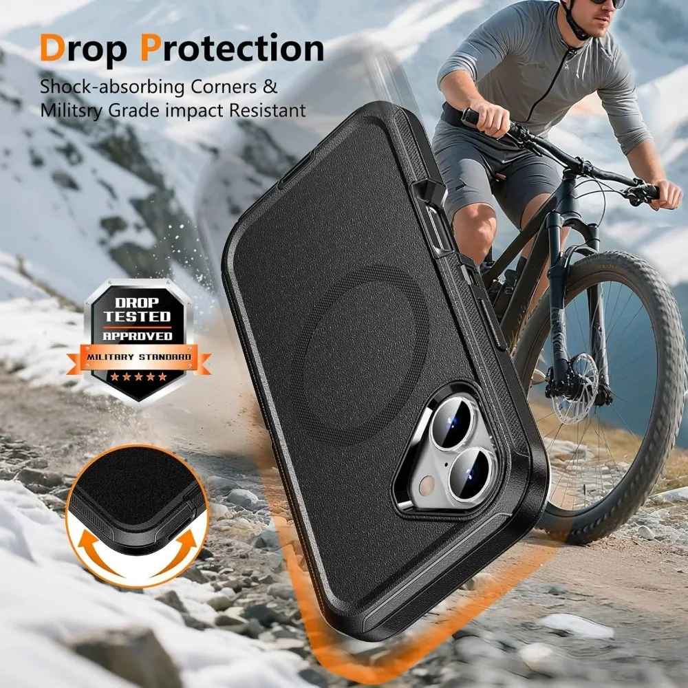 Heavy-Duty Rugged Armor Magnetic Shockproof Case with Magsafe Compatibility