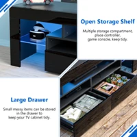 71IN LED TV Stand for 75/70/65 inch TV Modern Black Stand for Living Room with Storage Drawers High Gloss TV Cabinet 4