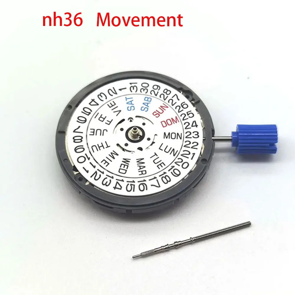 

Janpan NH36 Movement High Accuracy Mechanical Movement with white Date Window Luxury Automatic Watch Movt Replace parts