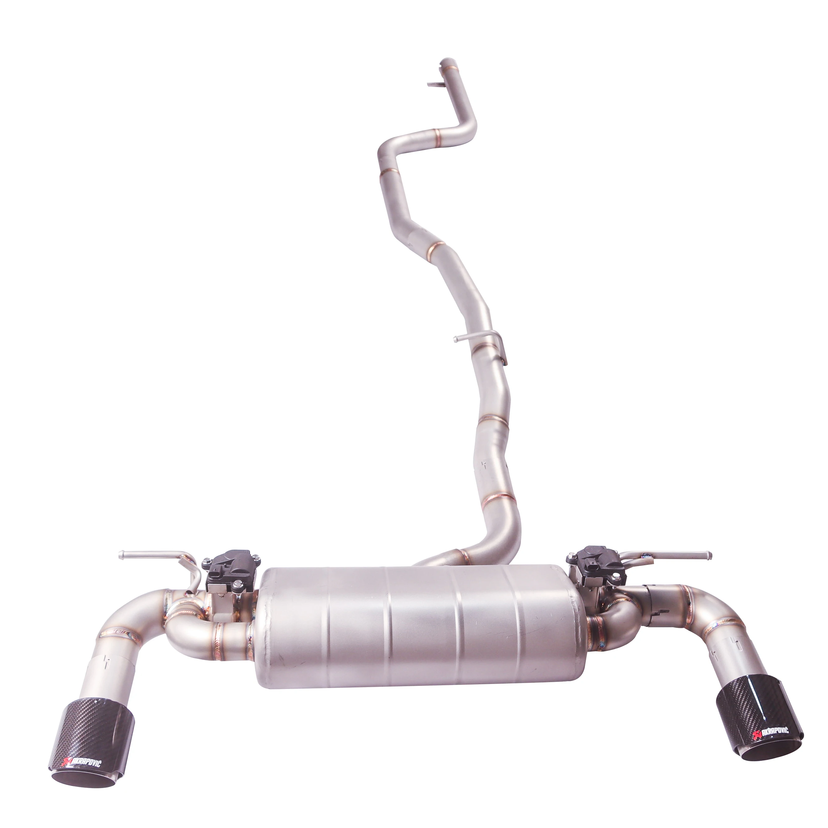 For 10-13 BMW 1-Series 116i 118 1.6T 2.0T F20 2-Class Mid-Tail Valve Muffler Exhaust System Dual Outlet