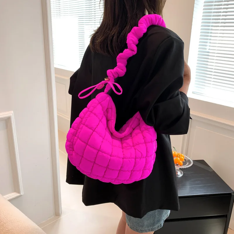 Fashion Designer Pleated Shoulder Bag High Capacity Handbags For