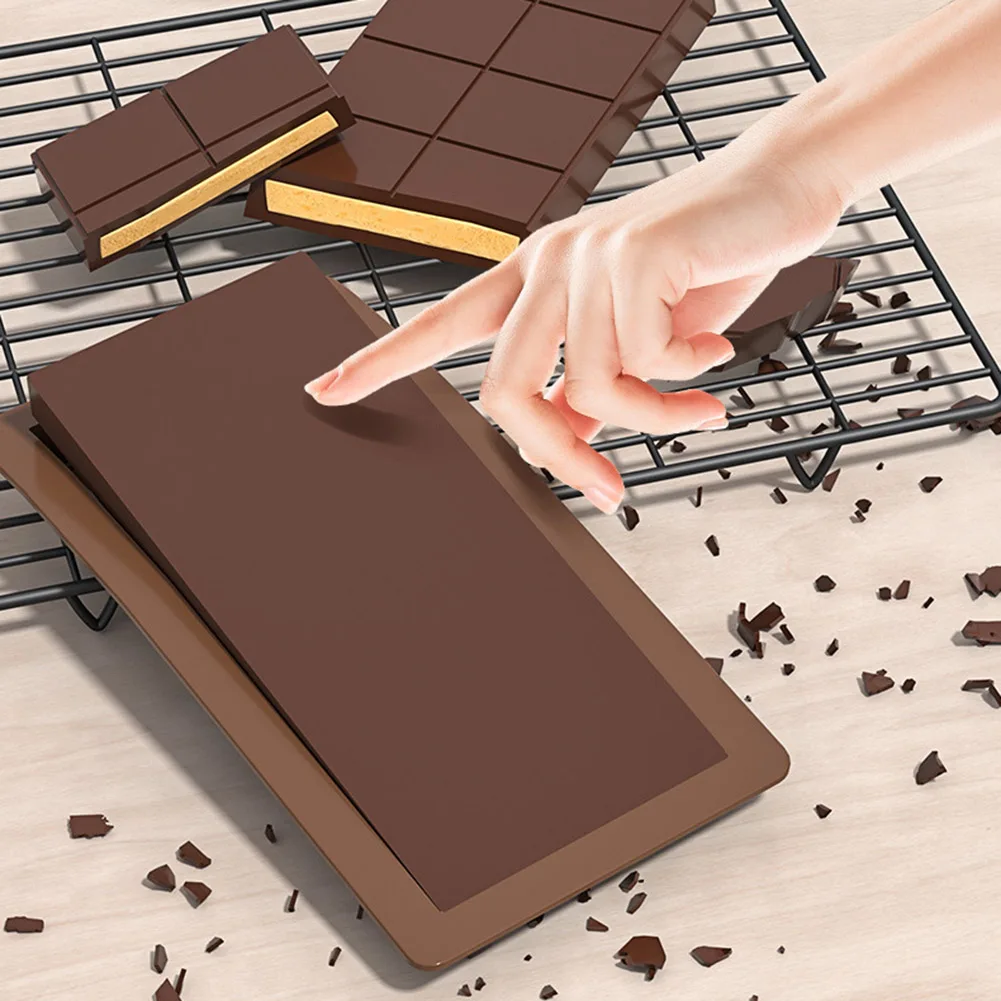 Goldbaking Polycarbonate Dubai Chocolate Mold - 3 Cavities, Deep Filled Break-Apart Bar Mold