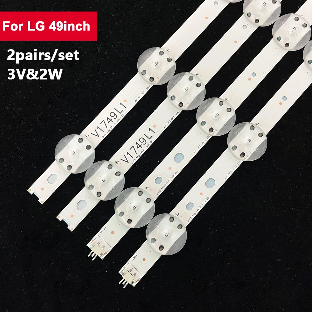 tv illumination part replacement for lg 49uv340c ub 49uj675v zc led bar backlight strip line ruler v1749l1 2862a 4pcs Backlight TV Strip LED for LIG 49