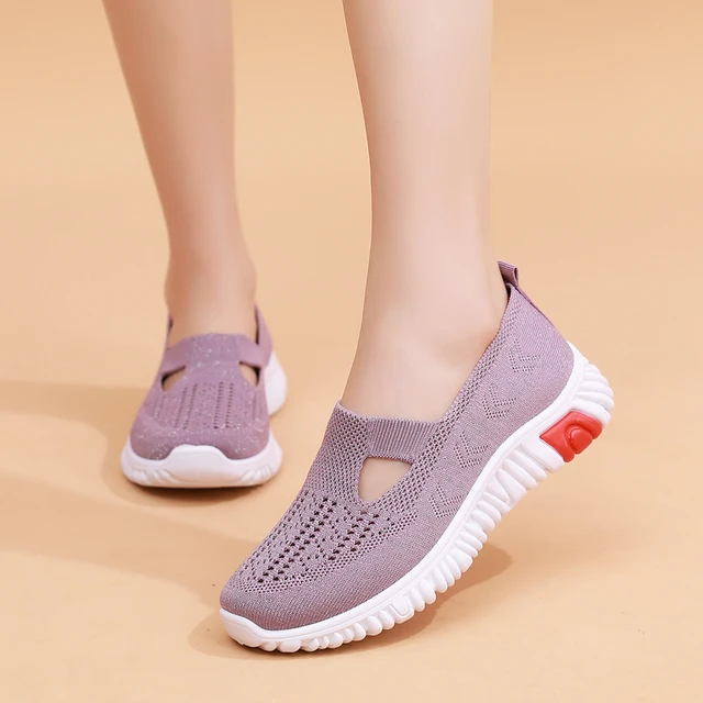 Cloth Shoes Women's Summer New Walking Shoes Soft Bottom Soft Face Mother Shoes Light and Comfortable Elderly Shoes Women Shoes 2