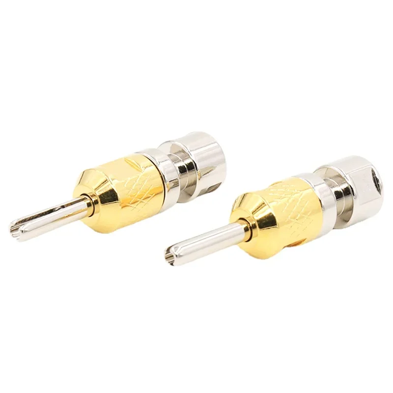 4Pcs Audiophile Cardas Banana Plug Locking HiFi Audio Adapter
