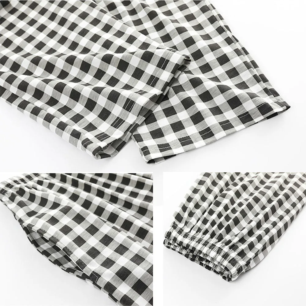 4XL Big Size Plaid Pajama Pants Women 100% Cotton Sleeping Sleepwear Spring Autumn Comfortable PJ Pyjama Pants With Two Pockets