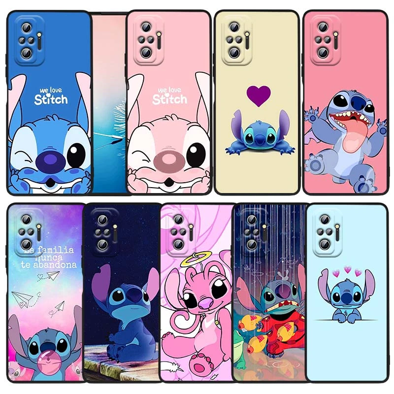 Funda de teléfono de Disney Stitch Xiaomi Redmi Note 12 11E 11S 11 11T 10 10S 9 9T 9S 8T 8 Pro Plus 5G, color negro|Fundas antigolpes teléfono| - AliExpress