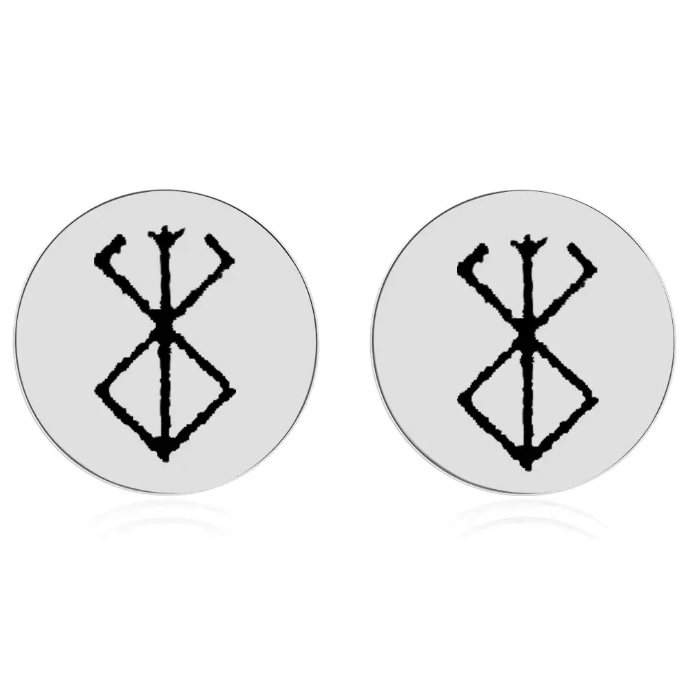 Japanese Anime Berserk Brand of Sacrifice Cross Earrings Black Swordsman Guts Stainless Steel Cosplay Jewelry Accessories Gifts 2