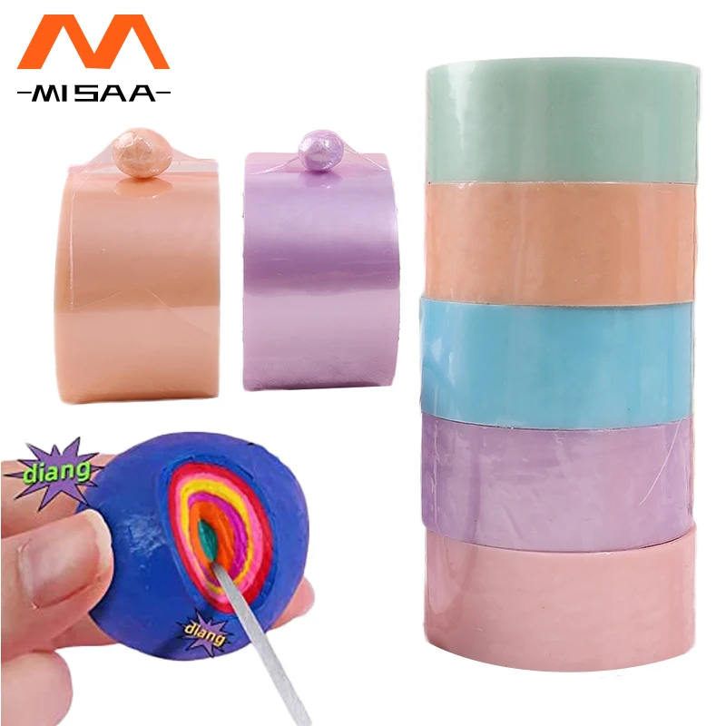 DIY Colorful Tape Sticky Ball Tape Decompression Toy Sticky Tape  Educational Toy For Kids Adults Relax Game Gift Adhesive Tape