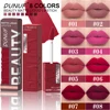 DUNUF Matte Velvet Lip Gloss, 3D Plumping & Waterproof, Square Tube Lipstick, Easy Application, 8 Shades (All-in-One)