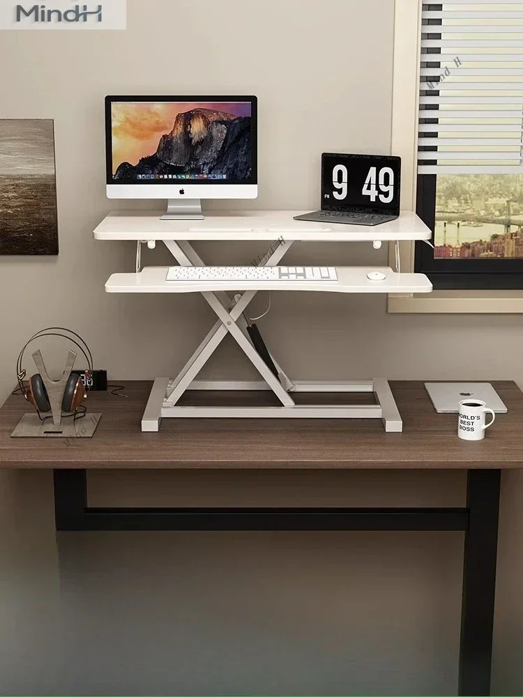 Standing desk Lifting workbench Computer desk Desktop heightening notebook desktop folding bracket
