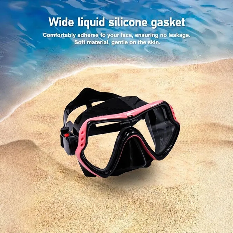 Diving Mask Snorkel Swim Goggles with Nose Cover Adult
