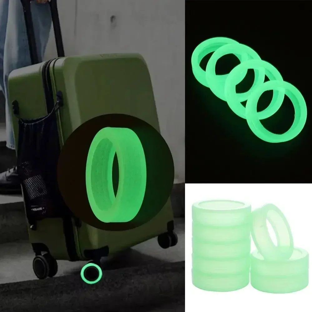 8Pcs Silicone Luminous Luggage Wheels Protector Noise Wheels Guard Cover Luggage Accessories Suitcase Wheels Protection Cover 2