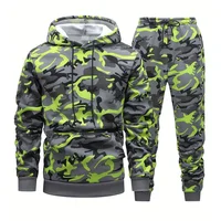 Ensemble de survêtements camouflage 3D imprimé pour hommes et femmes – Sweat-shirts et pantalons de jogging deux pièces pour l'extérieur – Tenue de sport pour homme 3